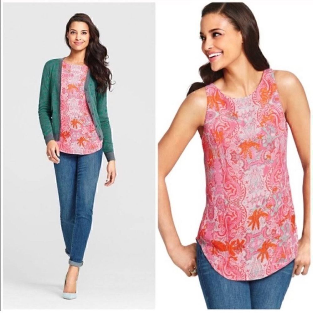 CAbi JUBILEE Tunic Top Paisley Lightweight Shell Size Small